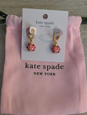 kate spade New York Pink Ladybug Drop Earrings